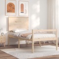 vidaXL, vidaXL Massivholzbett mit Kopfteil 2FT6 Small Single
