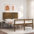 vidaXL, vidaXL Massivholzbett mit Kopfteil Honigbraun 4FT6 Double