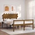 vidaXL, vidaXL Bettgestell mit Kopfteil Honigbraun 5FT King Massivholz