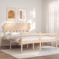 vidaXL, vidaXL Massivholzbett mit Kopfteil 160x200 cm