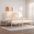 vidaXL, vidaXL Massivholzbett mit Kopfteil 6FT Super King