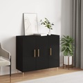 vidaXL, vidaXL Sideboard Schwarz 90x34x80 cm Holzwerkstoff