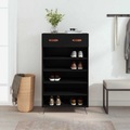 vidaXL, vidaXL Schuhschrank Schwarz 60x35x105 cm Holzwerkstoff