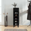 vidaXL, vidaXL Schuhschrank Schwarz 30x35x105 cm Holzwerkstoff