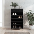 vidaXL, vidaXL Schuhschrank Schwarz 60x35x105 cm Holzwerkstoff