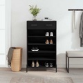 vidaXL, vidaXL Schuhschrank Schwarz 60x35x105 cm Holzwerkstoff