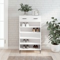 vidaXL, vidaXL Schuhschrank Weiß 60x35x105 cm Holzwerkstoff