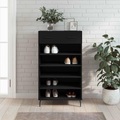 vidaXL, vidaXL Schuhschrank Schwarz 60x35x105 cm Holzwerkstoff