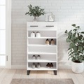 vidaXL, vidaXL Schuhschrank Weiß 60x35x105 cm Holzwerkstoff