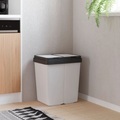 vidaXL, vidaXL Duo Mülleimer Weiß 2x25 L