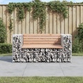 vidaXL, vidaXL Gartenbank aus Gabionen 143x71x65,5 cm Massivholz Douglasie