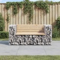 vidaXL, vidaXL Gartenbank aus Gabionen 143x71x65,5 cm Massivholz Kiefer
