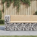 vidaXL, vidaXL Gartenbank aus Gabionen 122x71x65,5 cm Massivholz Kiefer