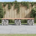 vidaXL, vidaXL Gartenbank aus Gabionen 203x44x42 cm Massivholz Douglasie