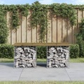 vidaXL, vidaXL Gartenbank aus Gabionen 103x44x42 cm Kiefernholz Imprägniert