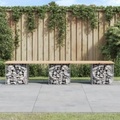 vidaXL, vidaXL Gartenbank aus Gabionen 203x44x42 cm Massivholz Kiefer