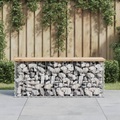 vidaXL, vidaXL Gartenbank aus Gabionen 103x31,5x42 cm Massivholz Kiefer
