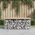 vidaXL, vidaXL Gartenbank aus Gabionen 103x44x42 cm Massivholz Kiefer