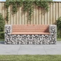 vidaXL, vidaXL Gartenbank aus Gabionen 184x71x65,5 cm Massivholz Douglasie