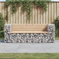 vidaXL, vidaXL Gartenbank aus Gabionen 184x71x65,5 cm Massivholz Kiefer