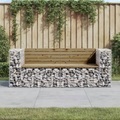 vidaXL, vidaXL Gartenbank aus Gabionen 184x71x65,5 cm Kiefernholz Imprägniert