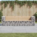 vidaXL, vidaXL Gartenbank aus Gabionen 244x71x65,5 cm Massivholz Kiefer