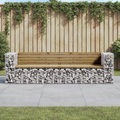 vidaXL, vidaXL Gartenbank aus Gabionen 244x71x65,5 cm Kiefernholz Imprägniert