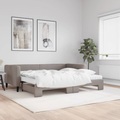 vidaXL, vidaXL Tagesbett Ausziehbar mit Matratzen Taupe 90x200 cm Stoff