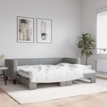 vidaXL, vidaXL Tagesbett Ausziehbar Hellgrau 80x200 cm Stoff