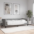 vidaXL, vidaXL Tagesbett mit Matratze Hellgrau 90x190 cm Stoff