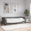 vidaXL, vidaXL Tagesbett mit Matratze Dunkelgrau 90x190 cm Stoff