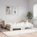 vidaXL, vidaXL Tagesbett Ausziehbar Creme 80x200 cm Stoff