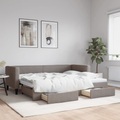 vidaXL, vidaXL Tagesbett Ausziehbar mit Schubladen Taupe 80x200 cm Stoff