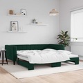 vidaXL, vidaXL Tagesbett Ausziehbar Dunkelgrün 100x200 cm Samt