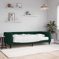 vidaXL, vidaXL Tagesbett mit Matratze Dunkelgrün 90x200 cm Samt