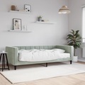 vidaXL, vidaXL Tagesbett mit Matratze Hellgrau 90x200 cm Samt