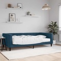 vidaXL, vidaXL Tagesbett mit Matratze Blau 100x200 cm Samt