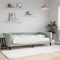 vidaXL, vidaXL Tagesbett mit Matratze Hellgrau 100x200 cm Samt