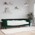 vidaXL, vidaXL Tagesbett mit Matratze Dunkelgrün 100x200 cm Samt