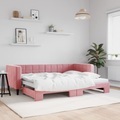 vidaXL, vidaXL Tagesbett Ausziehbar Rosa 80x200 cm Samt