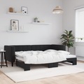 vidaXL, vidaXL Tagesbett Ausziehbar Schwarz 80x200 cm Samt