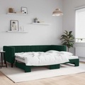 vidaXL, vidaXL Tagesbett Ausziehbar Dunkelgrün 90x200 cm Samt