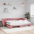 vidaXL, vidaXL Tagesbett Ausziehbar mit Matratzen Rosa 80x200 cm Samt