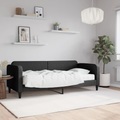 vidaXL, vidaXL Tagesbett mit Matratze Schwarz 80x200 cm Stoff