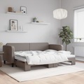 vidaXL, vidaXL Tagesbett Ausziehbar Taupe 80x200 cm Stoff