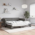vidaXL, vidaXL Tagesbett Ausziehbar Dunkelgrau 90x200 cm Stoff