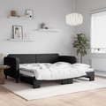vidaXL, vidaXL Tagesbett Ausziehbar Schwarz 90x200 cm Stoff