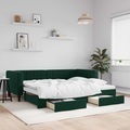vidaXL, vidaXL Tagesbett Ausziehbar mit Schubladen Dunkelgrün 80x200 cm Samt