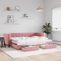 vidaXL, vidaXL Tagesbett Ausziehbar mit Schubladen Rosa 80x200 cm Samt