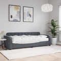 vidaXL, vidaXL Tagesbett mit Matratze Dunkelgrau 80x200 cm Samt